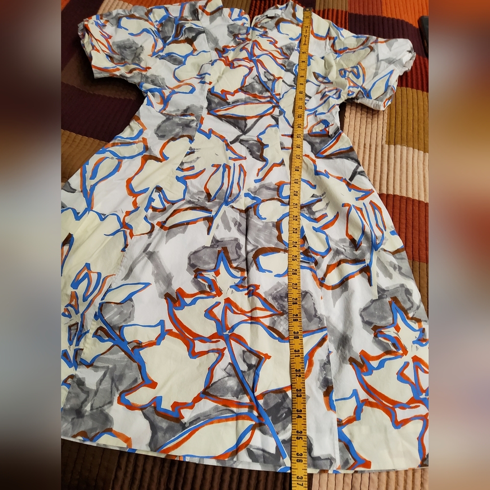 COS Printed Draped Sleeve Mini Dress Size 8 - Picture 12 of 15